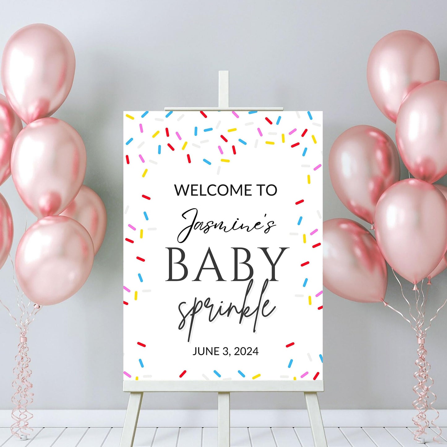 Personalized A Little Snowflake Is On The Way Welcome Sign, Pink, Girl, Winter Baby Shower Canvas