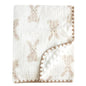 Baby Soft Muslin Thick Blanket Cotton and Dotted Backing Double Layer Receiving Blanket 40"x40" Bunny