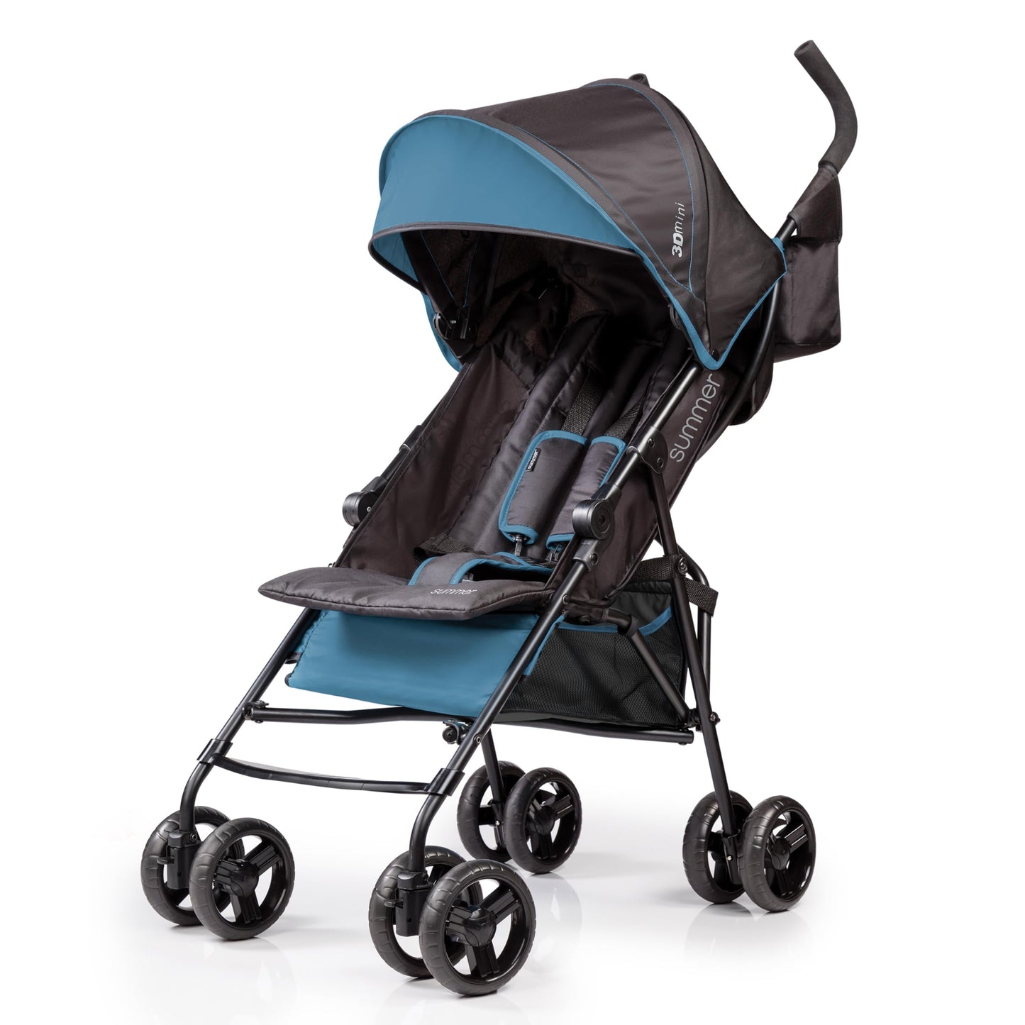 Summer by Ingenuity 3D Mini Convenience Stroller – Lightweight Stroller with Compact Fold, Multi-Position Recline, Canopy with Pop Out Sun Visor and More – Umbrella Stroller for Travel, Pink