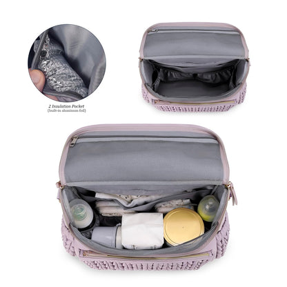 Lmbabter Diaper Bag Backpack Convertible Messenger Bag Travel Backpack Maternity Bags Stylish Baby Bag with Changing Pad for Mom (Brown)
