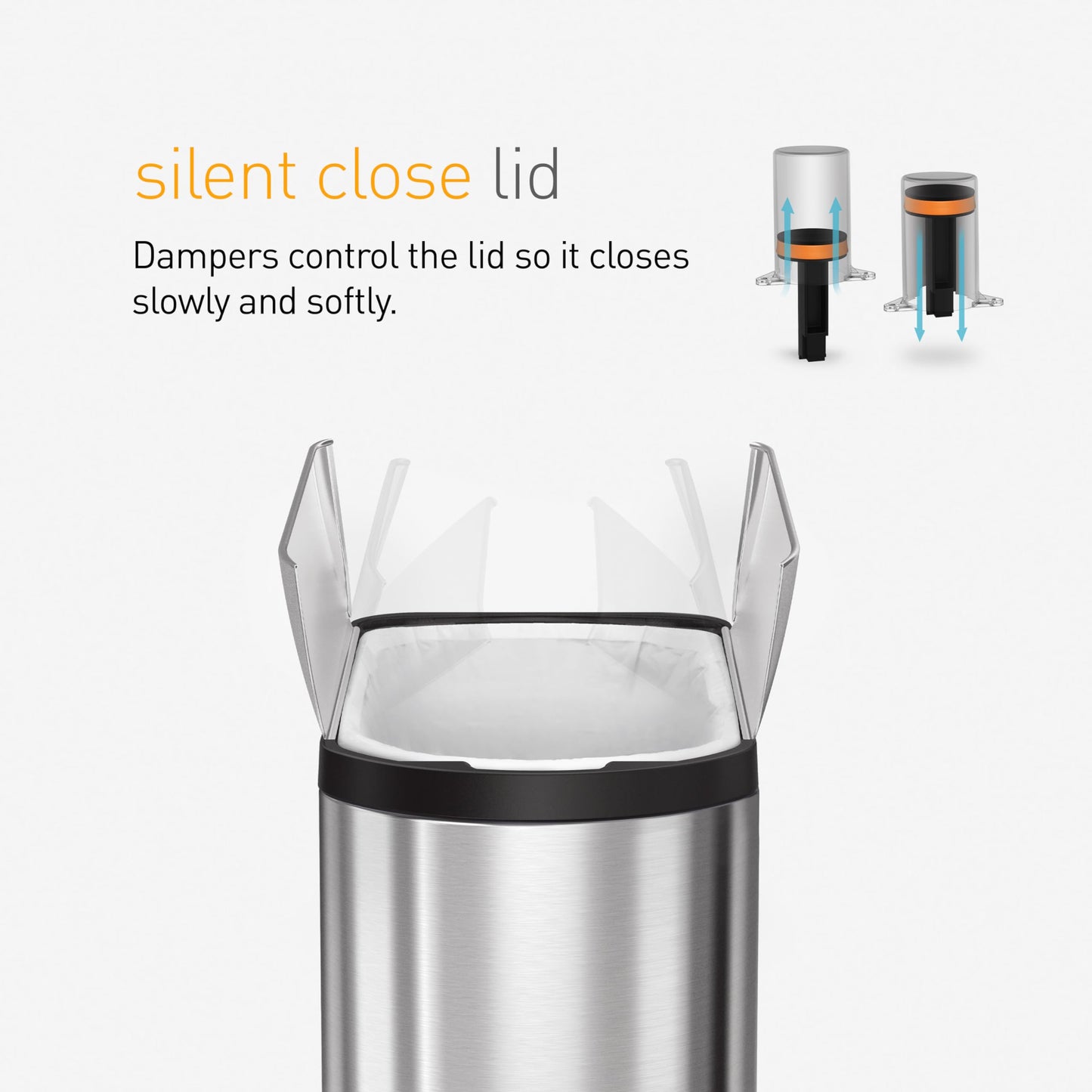 simplehuman Diaper Can with Odorsorb System (Odorsorb Pods and Odorsorb Liners), 18 Liter/ 4.8 Gallon, White Stainless Steel