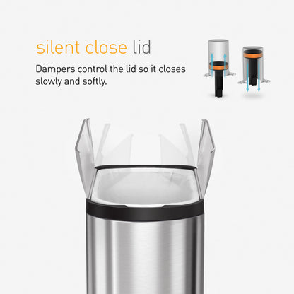 simplehuman Diaper Can with Odorsorb System (Odorsorb Pods and Odorsorb Liners), 18 Liter/ 4.8 Gallon, White Stainless Steel