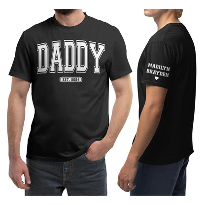 FLOCHIL Personalized Fathers Day Shirts with Kids Name, Custom Dad Shirts for Men, Gifts for Dad, Fathers Day, Christmas