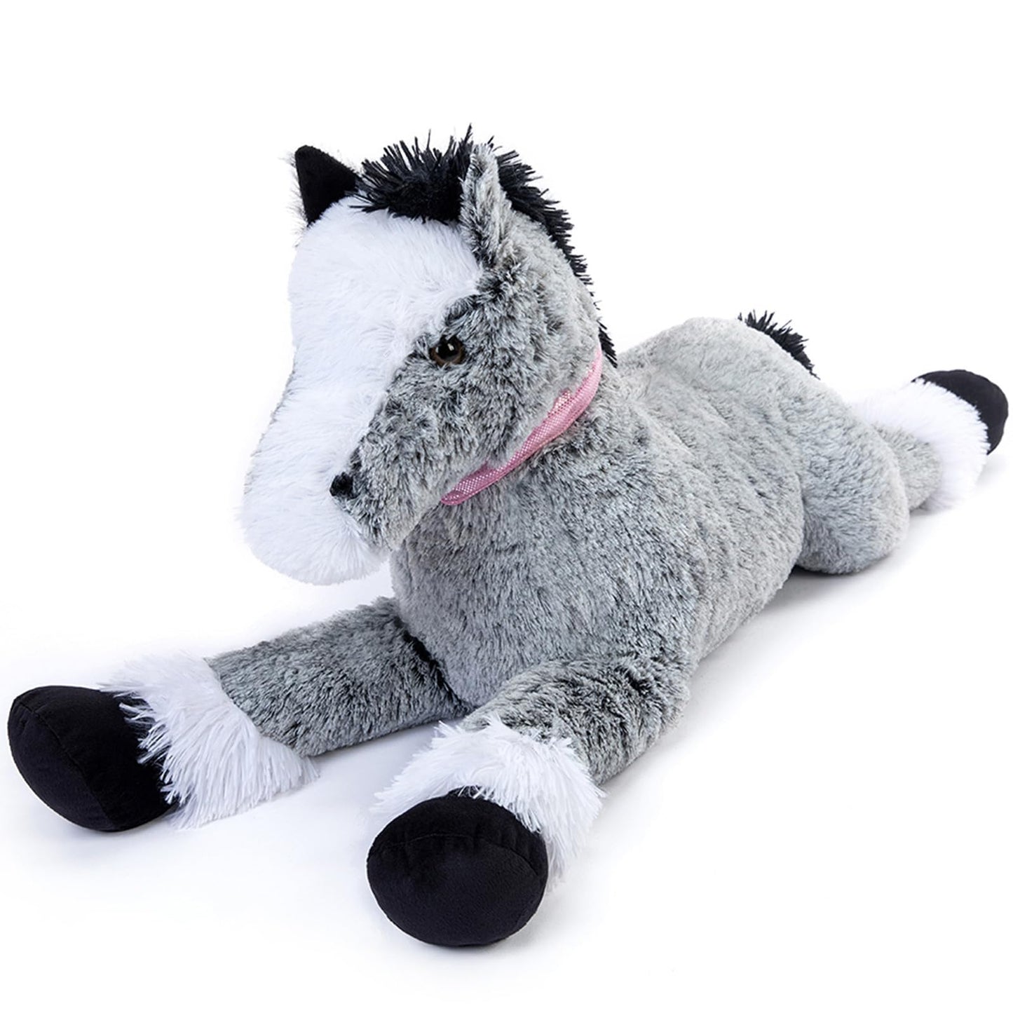Tezituor Giant Stuffed Animal, 4ft Large Brown Pony Plush Toy, 47 inch Horse Plush Pillow Gift for Boys Girls