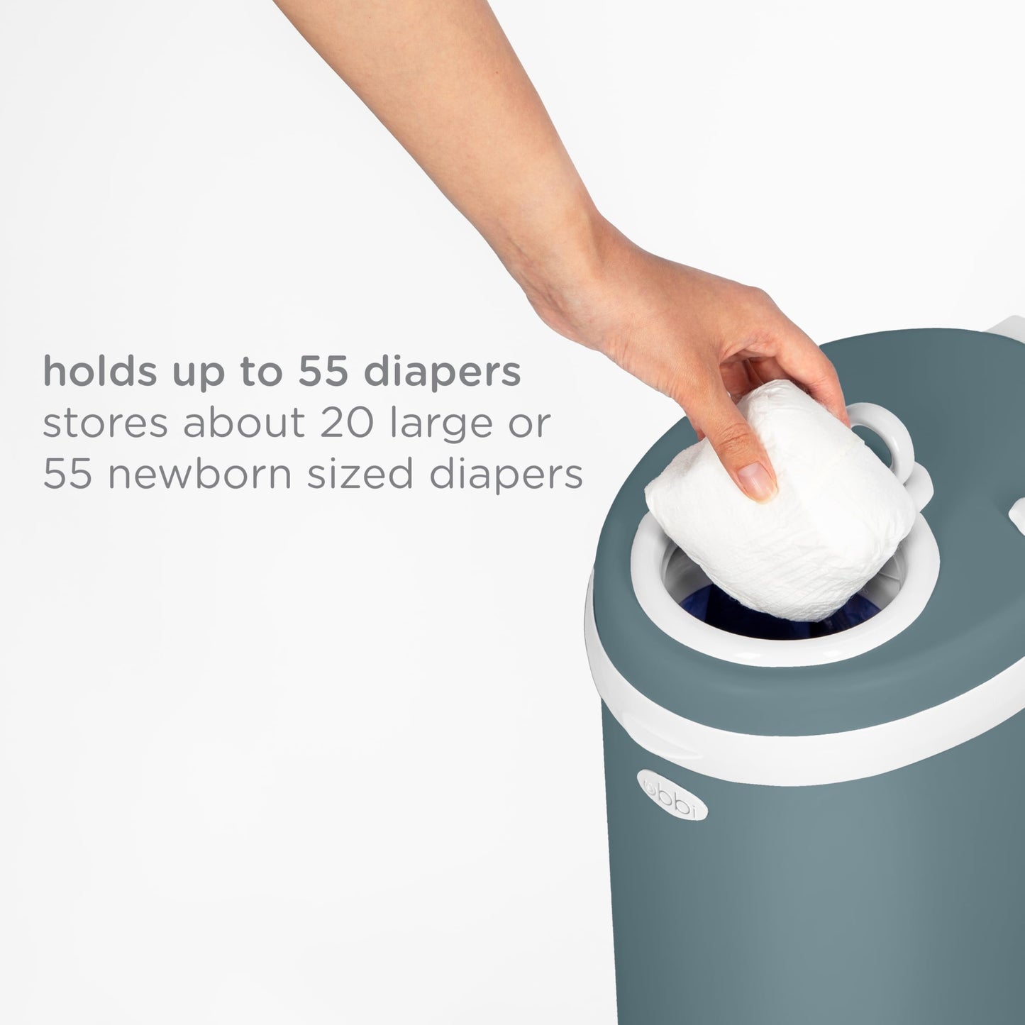Ubbi Steel Diaper Pail, Odor Locking, No Special Bag Required, Award-Winning, Registry Must-Have, White