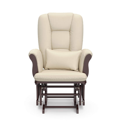 Storkcraft Tuscany Custom Glider and Ottoman with Free Lumbar Pillow (White/Slate Gray Swirl) - Cleanable Upholstered Comfort Rocking Nursery Chair with Ottoman