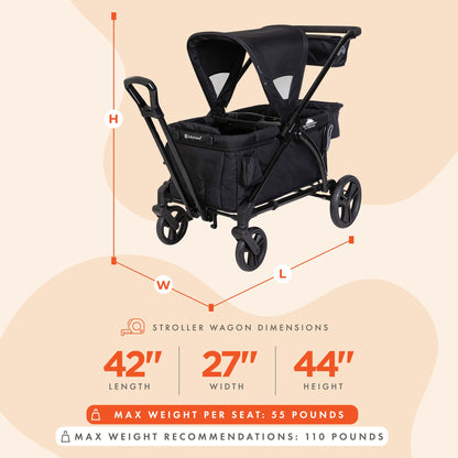 Baby Trend Expedition Stroller Wagon, Liberty Midnight