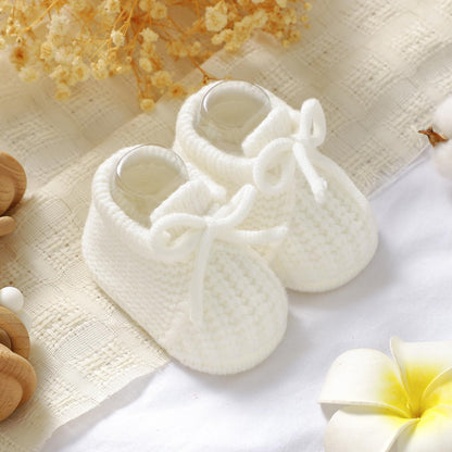 DovFanny Baby Booties Newborn Baby First Shoes Cozy Warm Knit Soft Booties for Toddler Infant Boy Girl