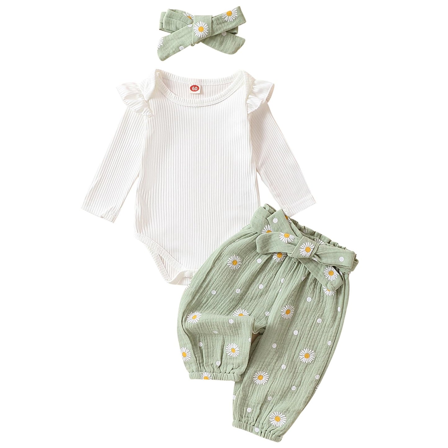 Mubineo Baby Girl Clothes Outfits Cute Flower Romper Daisy Pant Fall Winter Newborn Outfit Sets