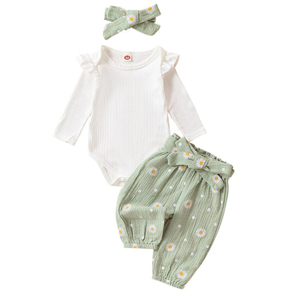 Mubineo Baby Girl Clothes Outfits Cute Flower Romper Daisy Pant Fall Winter Newborn Outfit Sets