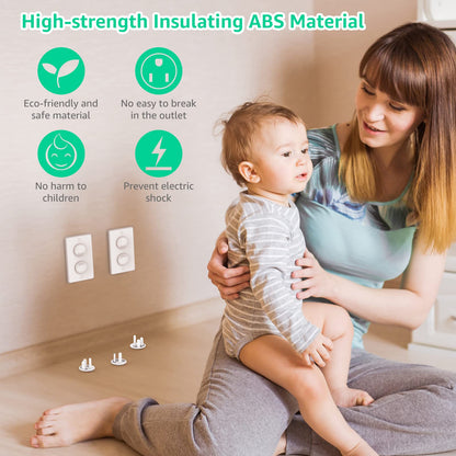 Mom's Choice Gold Awards Winner - Outlet Covers with Hidden Pull Handle Baby Proofing Plug Covers (45 Pack) 3-Prong Child Safety Socket Covers Electrical Outlet Protectors Kid Proof Outlet Cap