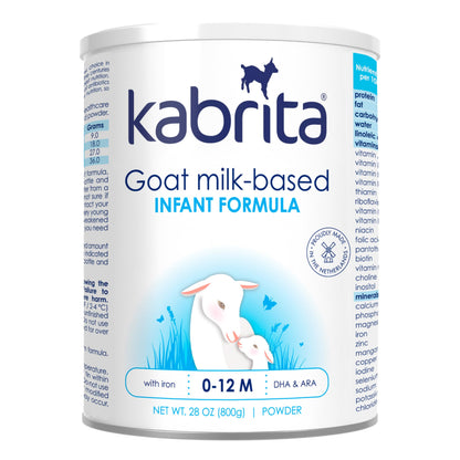 Kabrita Goat Milk Infant Formula - Easy to Digest Baby Formula 0-12 Months - Contains Prebiotics, Iron, DHA, Non-GMO - Gentle on Sensitive Tummies - Formula Supporting Gut Health & Sleep - 28Oz
