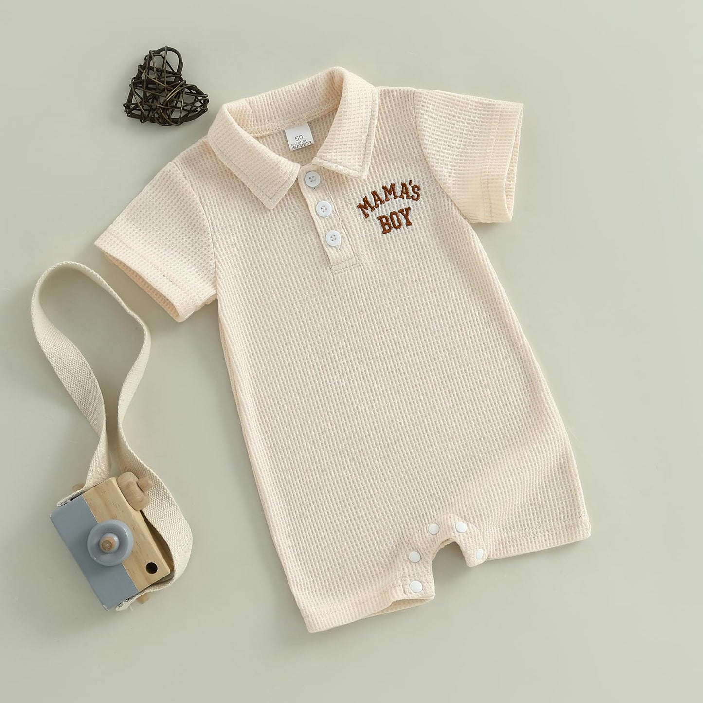 Baby Boy Rompers Half Button-up Jumpsuit Short Sleeve Bodysuit Summer Clothes