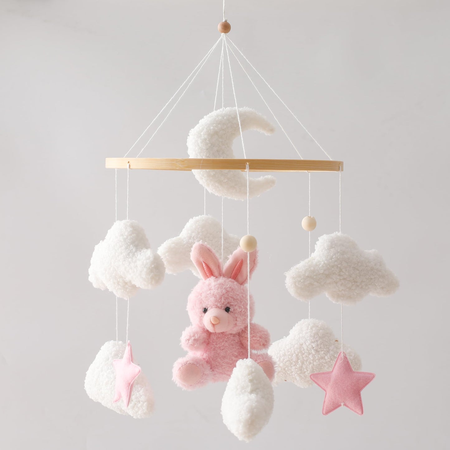 EERKEOD Baby Crib Mobile Bear Nursery Mobile for Boys Girls Teddy Velvet Mobile Nursery Decor for Infant Bedroom Hanging Baby Mobile for Bassinet Newborn Baby Gift（Brown Bear）