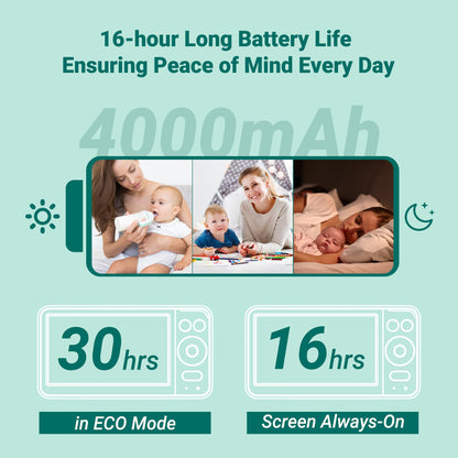 Baby Monitor with Camera and Audio,6.0" IPS Screen Baby Camera Monitor with 150 Languages Supported,30H Battery,1000ft Range Travel Baby Monitor No WiFi,Night Vision,2-Way Audio