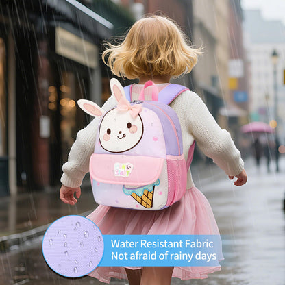 Toddler Backpack for 1-3 Year Old Girls & Boys Waterproof 3D Animal Cartoon Rabbit Design Kids Travel Backpack Lightweight Preschool Daycare Bag with Adjustable Straps(Little White Rabbit)