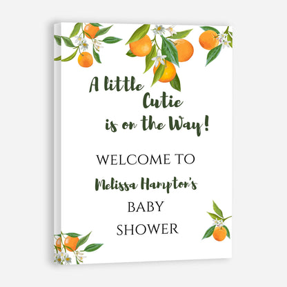 Personalized A Little Snowflake Is On The Way Welcome Sign, Pink, Girl, Winter Baby Shower Canvas