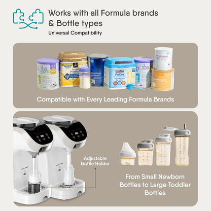 Formula Maker Machine - Accurate WiFi Formula Dispenser with Inbuilt Sensors to Prevent Malnutrition - Instant Heating & Automatic Mixing - Quick Warm Bottle W/Free Mobile App