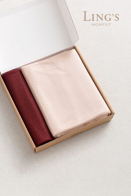 Ling's Moment Sheer Chiffon Table Cloth & Runner Set for 3x4ft Rectangle Table Decor in Dusty Rose & Blush for Wedding Reception and Parties