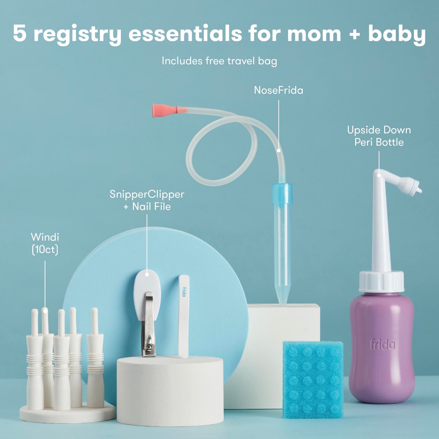 Frida Baby Ultimate Baby Kit | Baby Essentials Gift Set Includes Wellness, Sick Day, Gas Relief Essentials, Grooming Tools & Teething Toys