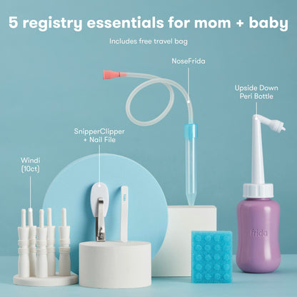 Frida Baby Ultimate Baby Kit | Baby Essentials Gift Set Includes Wellness, Sick Day, Gas Relief Essentials, Grooming Tools & Teething Toys