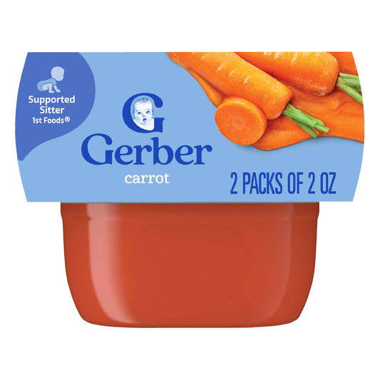 Gerber 1st Foods Baby Food Banana Puree, Natural & Non-GMO, 2 Ounce Tubs, 2-Pack (Pack of 8)