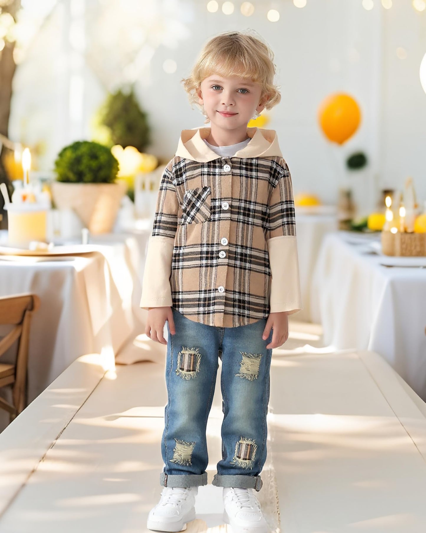 NZRVAWS Baby Boy Clothes Toddler Outfit Infant 6 12 18 24 Months2 3 4T Sweatsuit Ripped Jeans Fall Winter Clothing