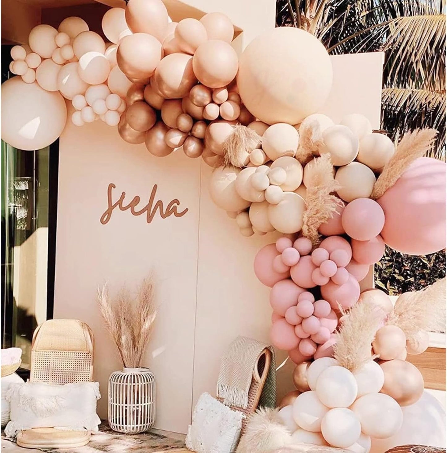 Dusty Blue Balloon Garland Kit - 137pcs Balloon Arch kit with Dusty Baby Blue, Sand White, White Balloons - Perfect for Baby Shower Wedding Boy Birthday Decoration