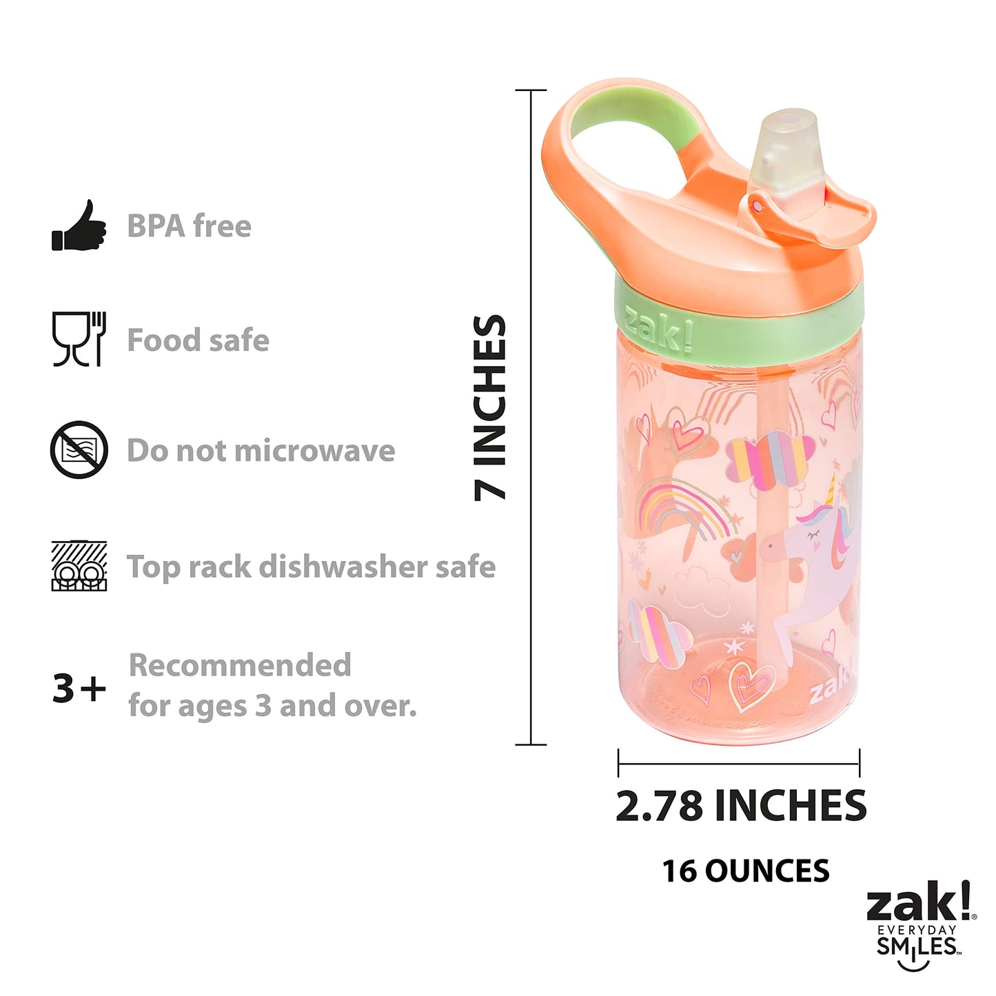 Zak Designs 5-Piece Dinnerware Set, Baby Shark - Durable Plastic & Stainless Steel - Includes Water Bottle, 8-Inch Plate, 6-Inch Bowl, Fork & Spoon - Suitable for Kids Ages 3+