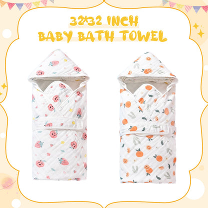 2 Pack Hooded Baby Bath Towels,Large 32"x 32",Cotton Baby Bath Towel with Hood for Infant Toddler and Kids, Soft and Absorbent,Unisex Baby Bath Essentials. (Cars/Dinosaurs)