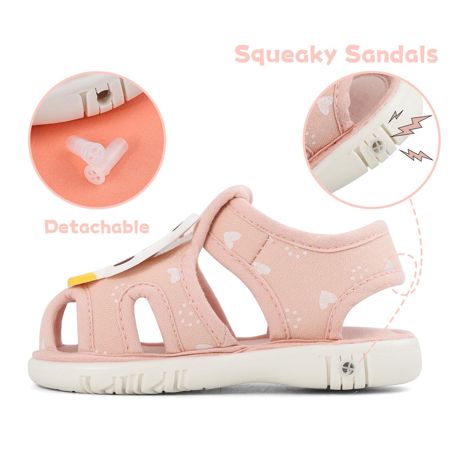 ESTAMICO Baby Boys Girls Sandals Cute Animal Summer Shoes Breathable Non Slip First Walker, 18-24 Months Toddler, Light Blue