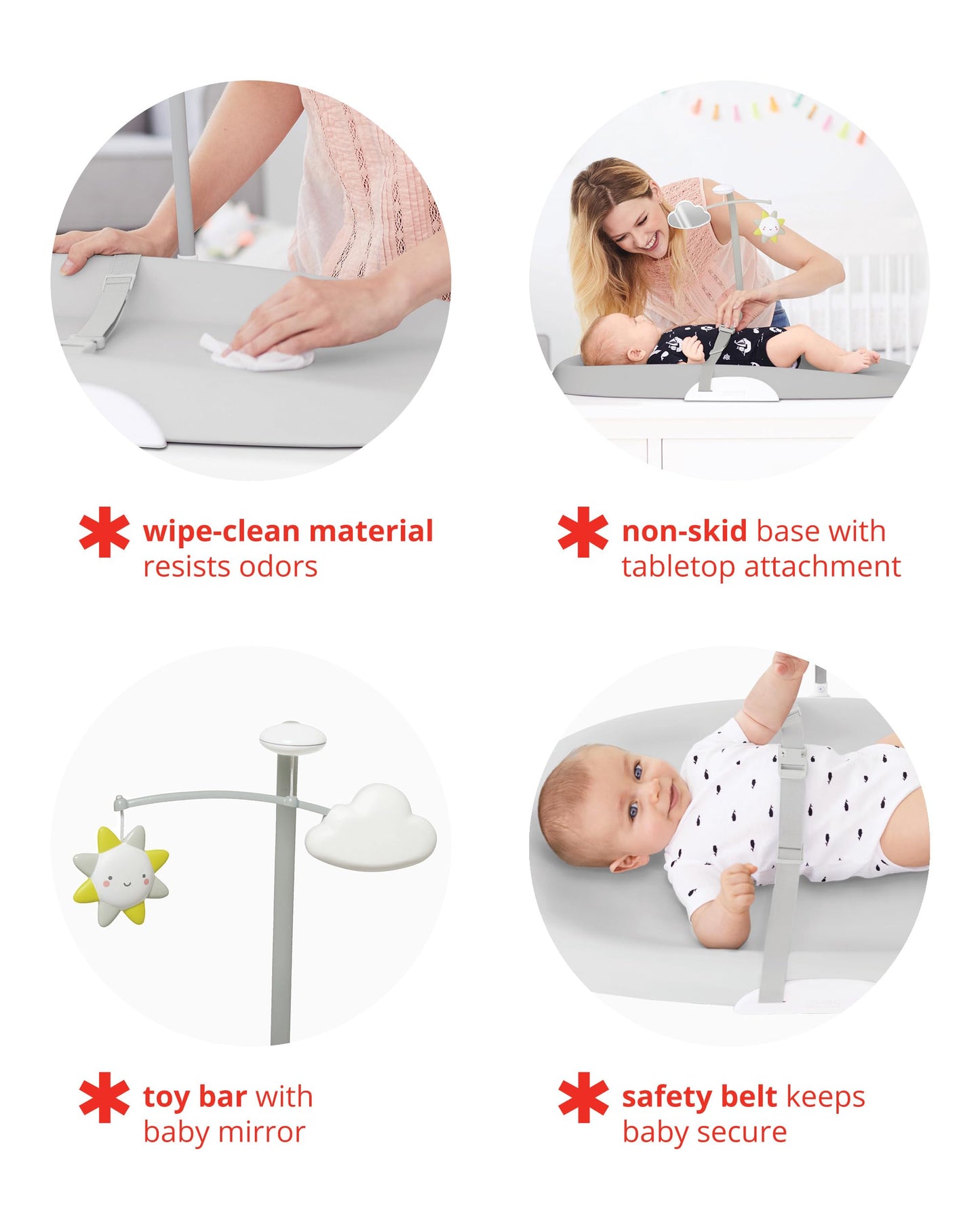 Skip Hop Baby Changing Pad Nursery Style Wipe-Clean Contoured with Cushioned Foam Oat