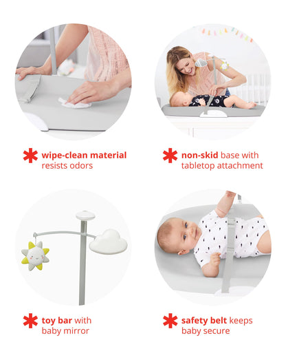 Skip Hop Baby Changing Pad Nursery Style Wipe-Clean Contoured with Cushioned Foam Oat