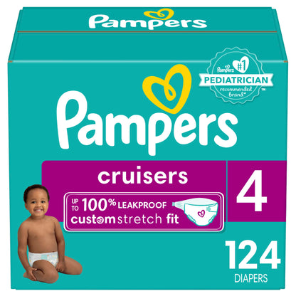 Pampers Cruisers Diapers - Size 3, 84 Count, Disposable Active Baby Diapers with Custom Stretch