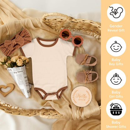 Baby Girl Gifts, Baby Shower Gifts for Girls, Unique Baby Gift Essential Stuff Newborn Swaddle Wrap Sunglasses Infant Bow Onesie Milestone Cards Tassel Shoes, New Born Baby Girl Gift Basket