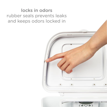 Ubbi Adult Diaper Pail, Steel Odor Locking, No Special Bag Required, Awards-Winning, Modern Design, White