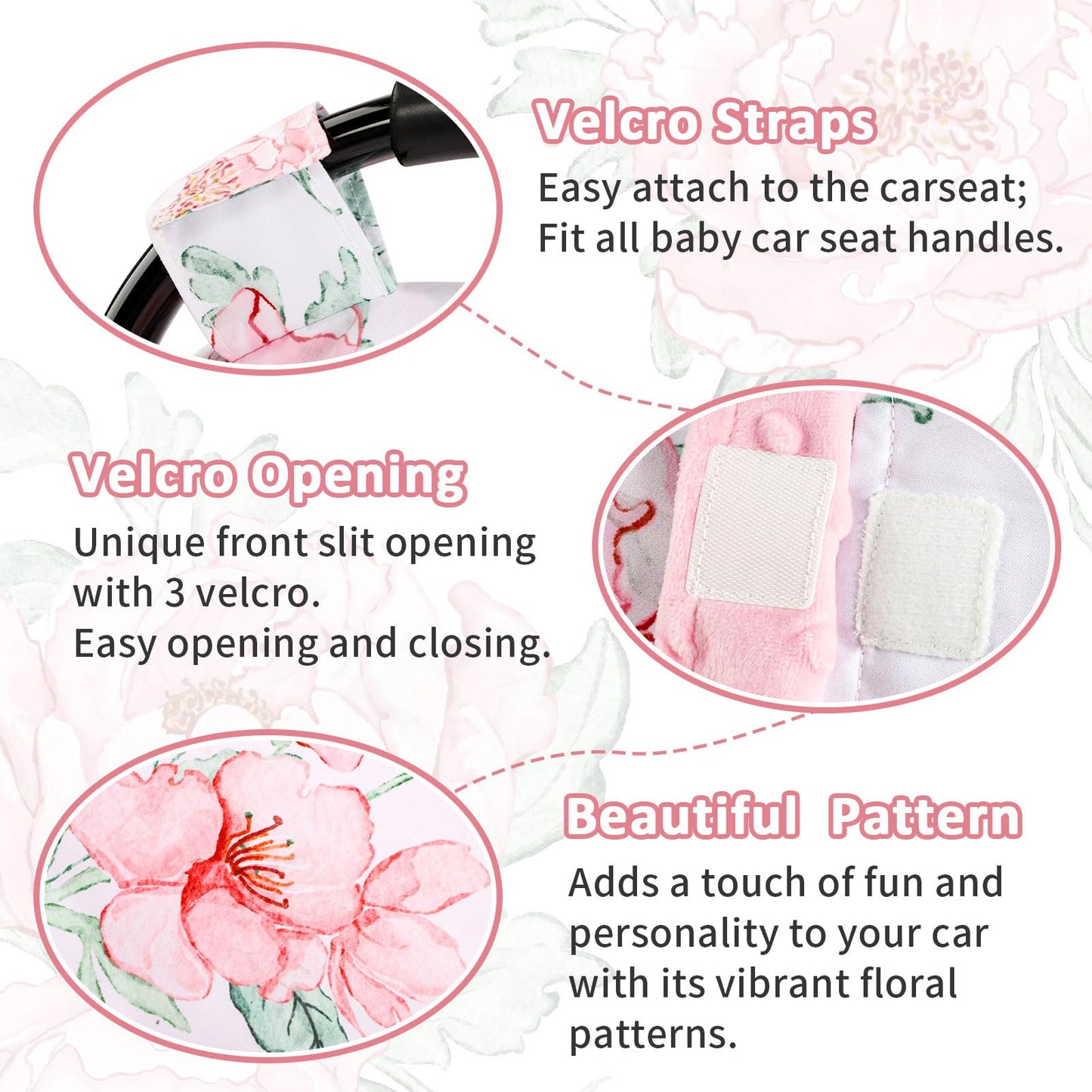 DILIMI Car Seat Cover Baby Girl, Minky Warm Winter Car Seat Covers for Babies, Peekaboo Opening Infant Car Seat Cover, Nursing Cover Carseat Canopy, Pink Flower