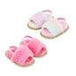 2 Pack Infant Baby Girls Sandals Elastic Back Strap Flats Slippers Soft Toddles Princess Shoes Faux Fur Slides Shoes First Walker House Shoes