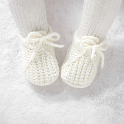 DovFanny Baby Booties Newborn Baby First Shoes Cozy Warm Knit Soft Booties for Toddler Infant Boy Girl