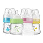 YOHKOH Glass Baby Bottles with Slow Flow Nipple, Newborn Anti-Colic Baby Bottles for 0+ Months, Wide Neck Feeding Bottle, Clear (Red, 2.7oz (Pack of 2))