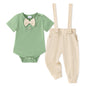 SANMIO Baby Boy Clothes 0-18 Months Newborn Outfits Short Sleeve Romper Top and Suspender Pants Baby Boy Summer Clothing 2Pcs