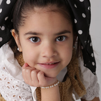 Cherished Moments Children's 14K Gold-plated over Sterling Silver Bracelet with White High-End Simulated Pearls for Babies, Infants, Toddlers, and Girls