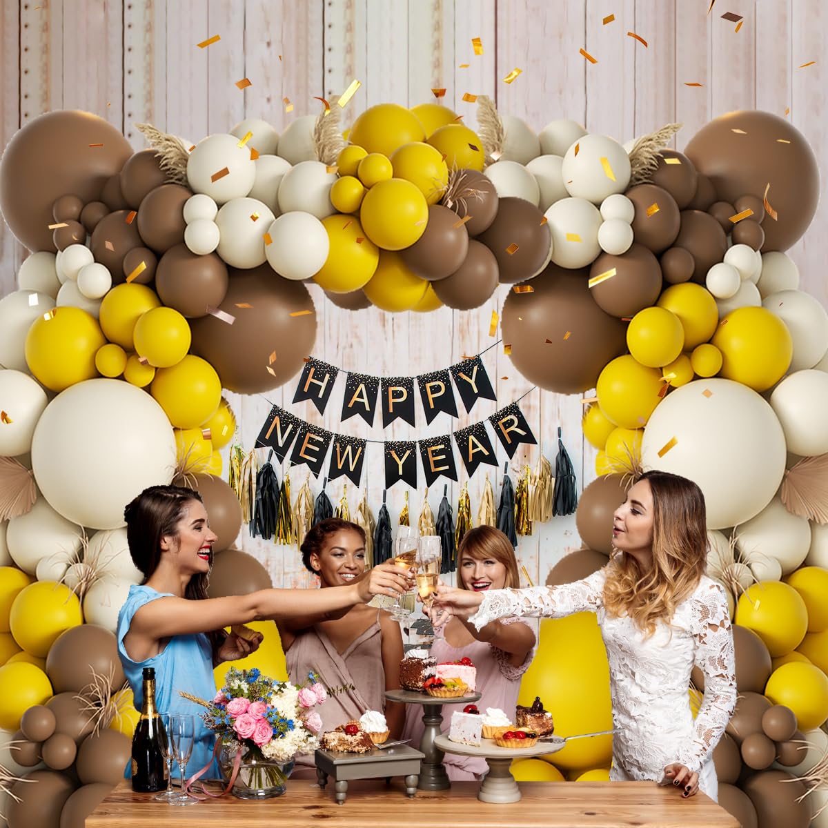 155Pcs Sage Green Arch Kit with Pea Green White Gold Balloons for Baby Shower Bridal Shower Birthday Engagement Wedding Wild One Party Decorations