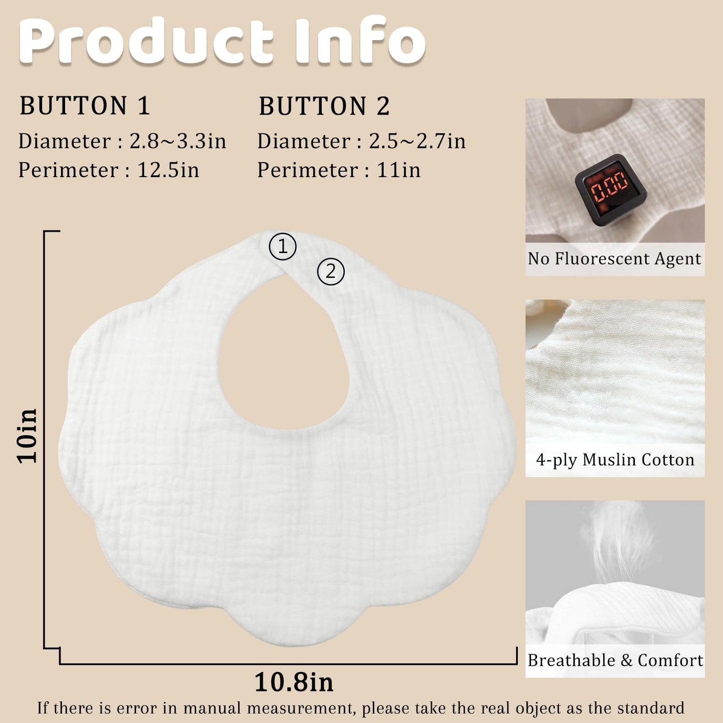 Baby Bibs Muslin Drool Teething Drooling Bibs for Baby Girl Boy Muslin Cotton