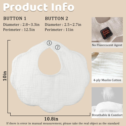 Baby Bibs Muslin Drool Teething Drooling Bibs for Baby Girl Boy Muslin Cotton
