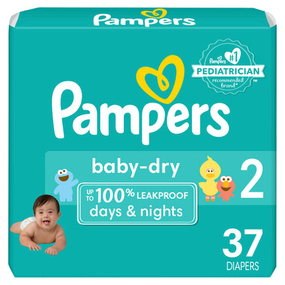 Pampers Diapers - Baby Dry - Size 1, 44 Count, Absorbent Disposable Infant Diaper (Packaging May Vary)