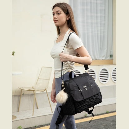 Allie Backpack Stylish Diaper Bag,Travel Baby Bag with Insulated Pockets,Changing Pad, Stroller Clips, Shoulder Strap (Black)