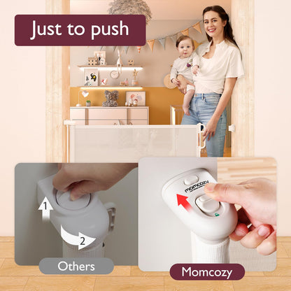 Momcozy Retractable Baby Gate, 33" Tall, Extends up to 55" Wide, Child Safety Baby Gates for Stairs, Doorways, Hallways, Indoor, Outdoor
