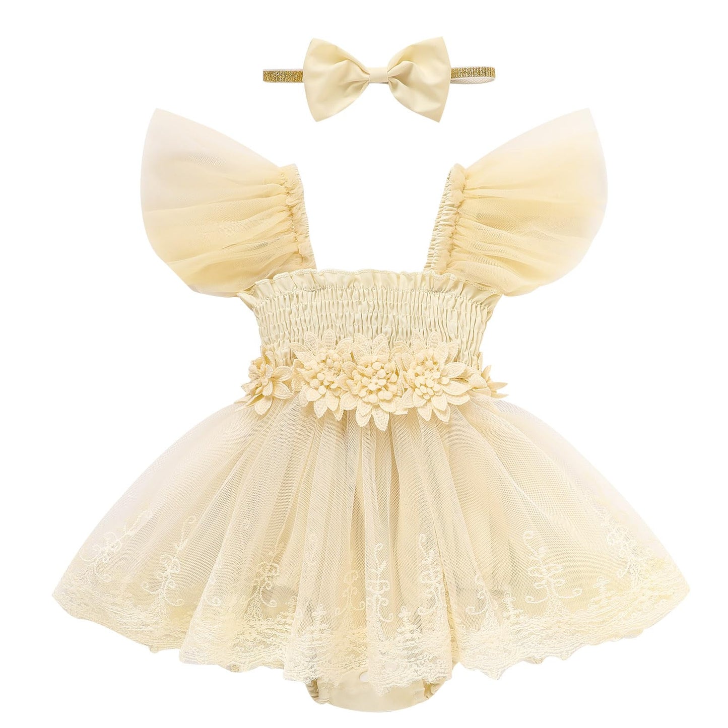 Baby Girl Clothes Infant Tulle Romper Ruffe Sleeveless Bodysuit Baby Girl Outfits Infant Girl Dress 0-18M