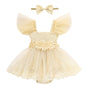 Baby Girl Clothes Infant Tulle Romper Ruffe Sleeveless Bodysuit Baby Girl Outfits Infant Girl Dress 0-18M